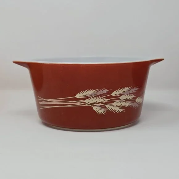 Vintage Pyrex Autumn Harvest Wheat Casserole Set 473-B 474-B 475-B - Picture 11 of 14